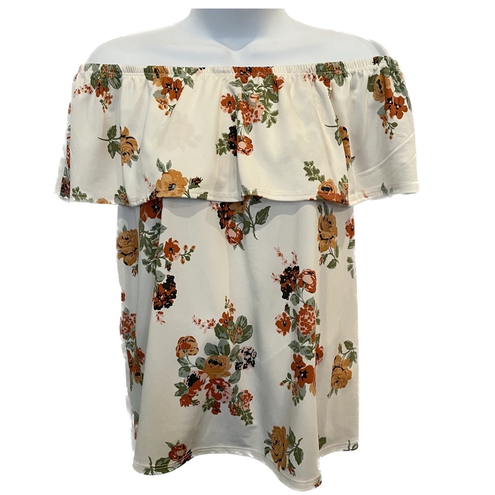 Floral off the shoulder medium top